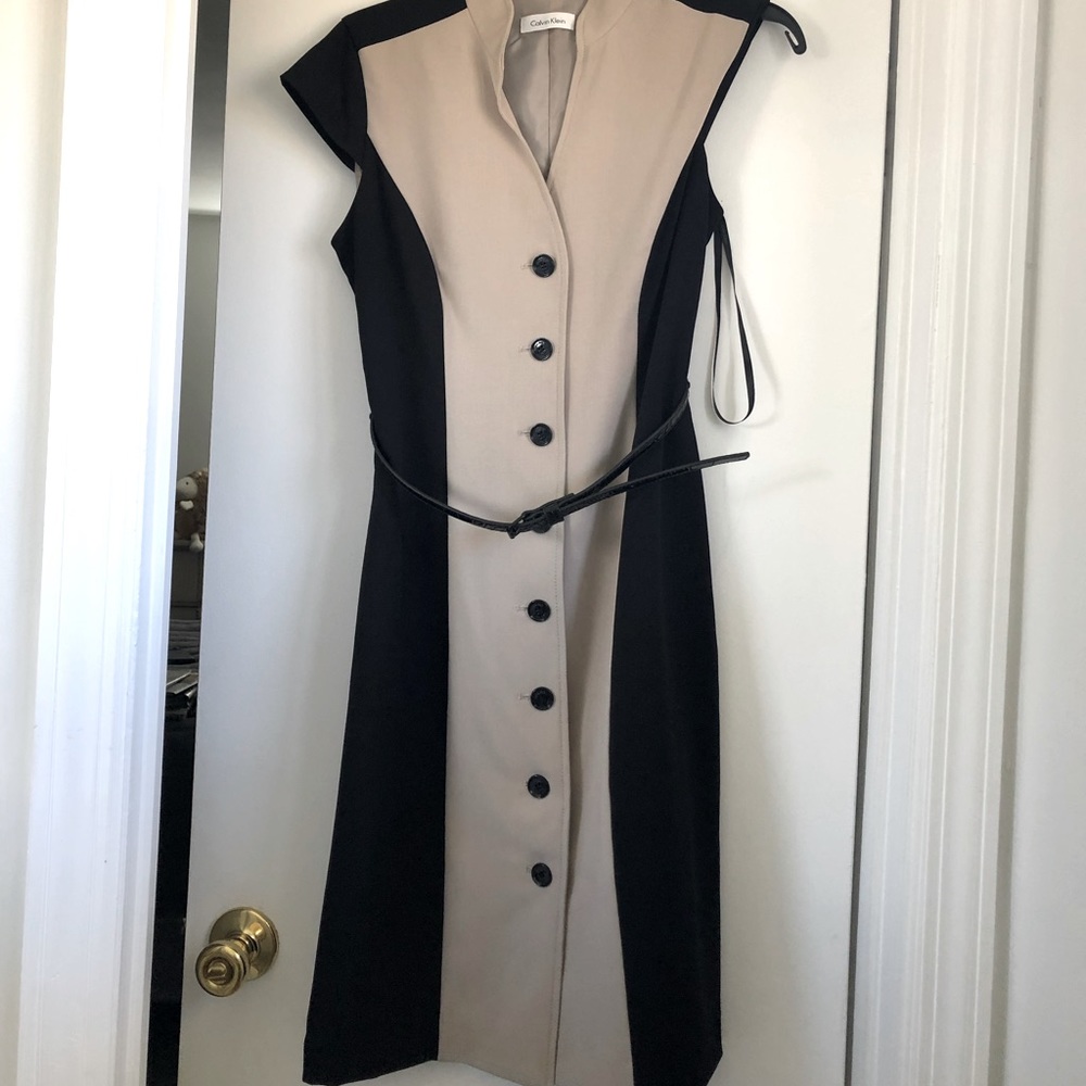 Dress..Calvin Klein..two tone black/beige. Lovely fit, light and airy.